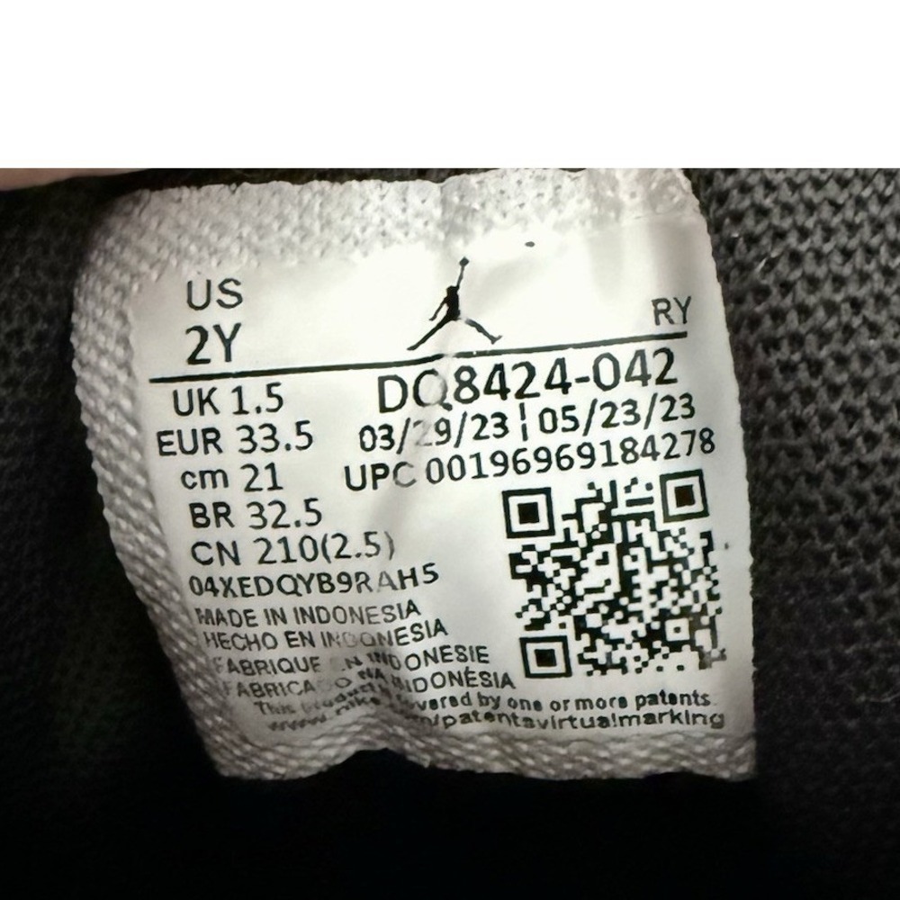 Nike Air Jordan 1 Mid Blue Black Kids High Top Sneakers DC8424 042 sz 2 - Picture 4 of 6